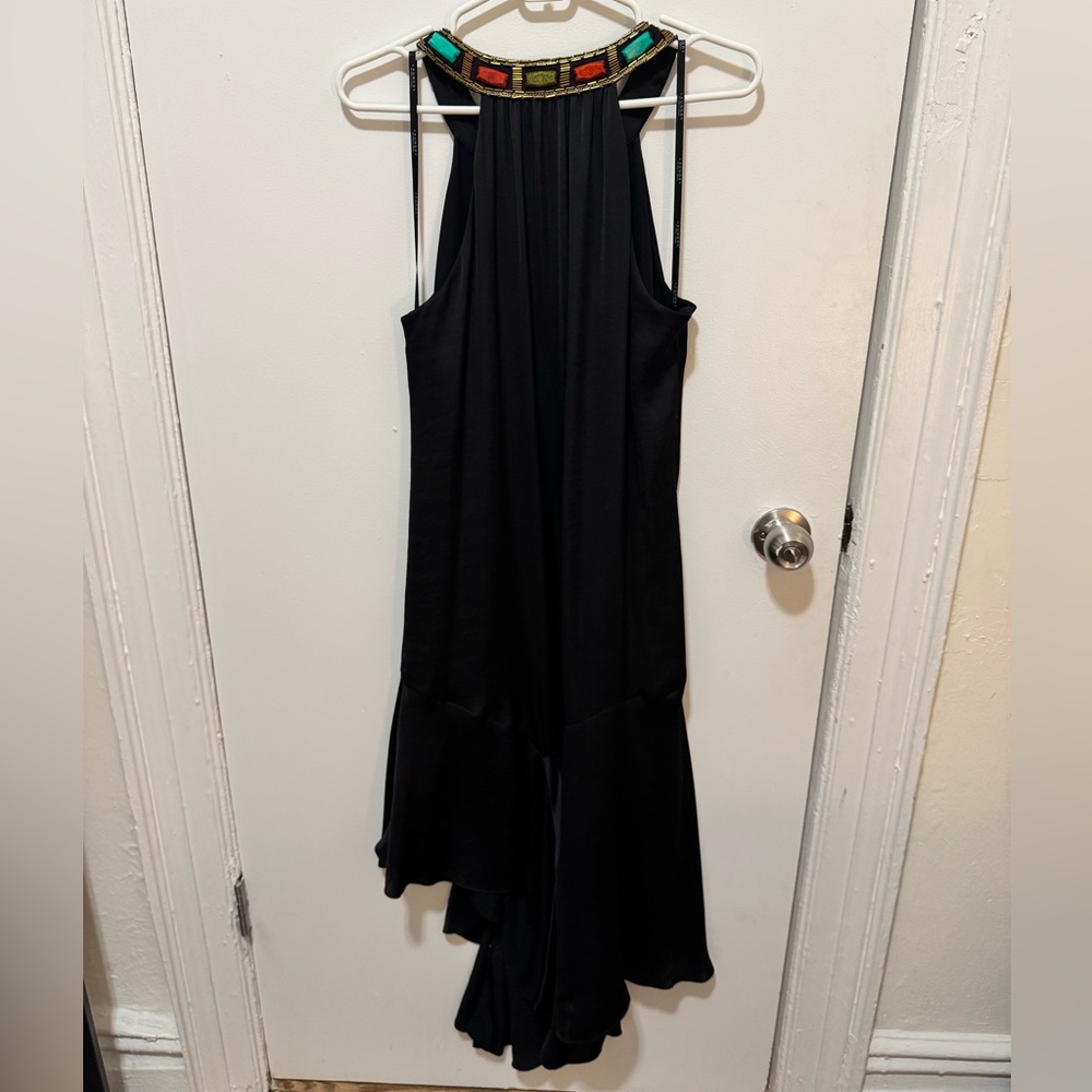 Laundry by Shelli Segal Beaded Elegant Black Asymmetrical Dress - Picture 5 of 6